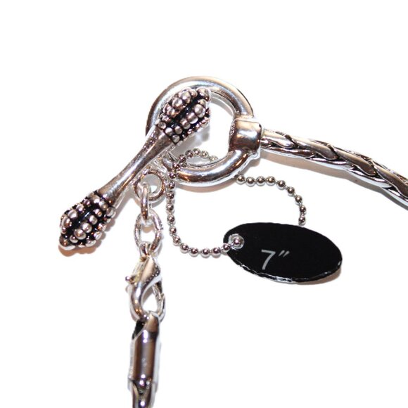 DaVinci Charm Bracelet 7" 9 Beads - RN Nurse Nursing School Diploma Silver CZ - Picture 3 of 4